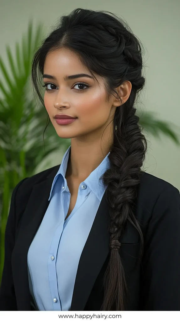 Braided Low Updo 3 Elegant Work Hairstyles for Long Hair 3