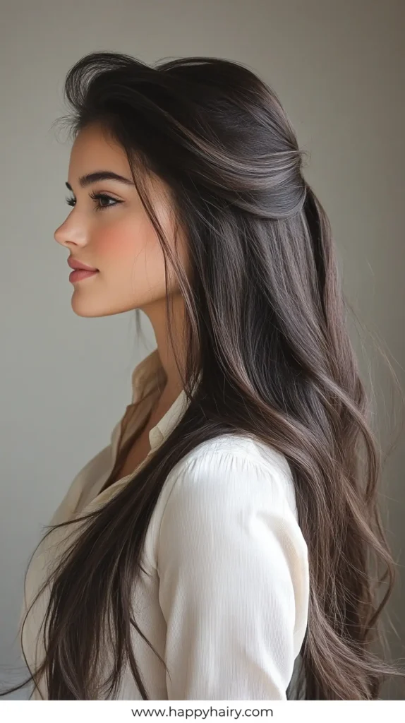 Half Up Half Down 3 Easy Work Hairstyles for Long Hair 5