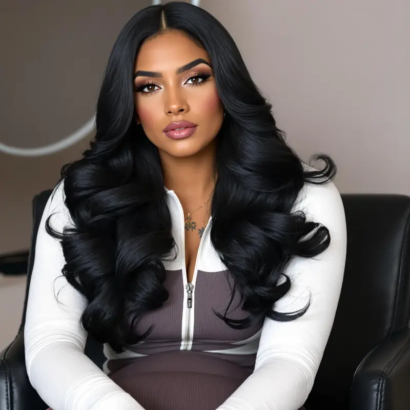 Effortlessly Elegant Waves - blowout hairstyles for black women