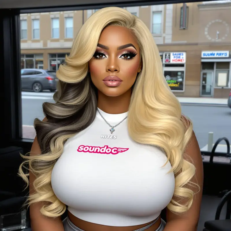 Glamorous Twist: Two-Tone Waves - blowout side part