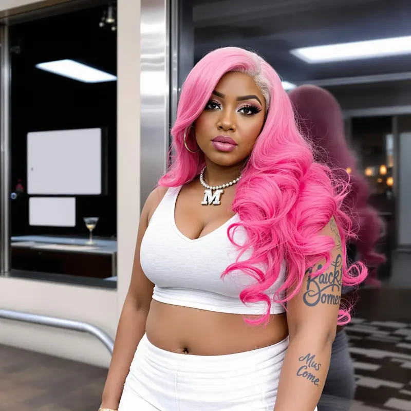 Blooming Pink Elegance: Unleash Your Inner Diva - blowout side part