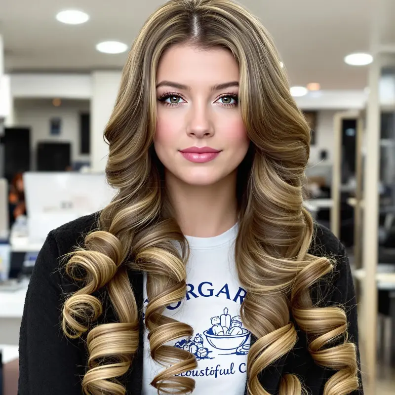 Cascade of Elegance: Unleash Your Glam Curls - bouncy blowout curls