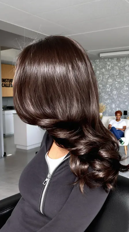 Enchanting Waves of Glamour - brown blowout hair