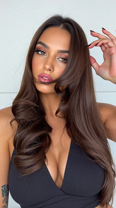 Glamour Unleashed: The Ultimate Hair Transformation - brown blowout hair