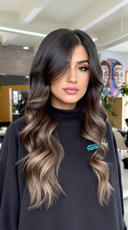 Enchanting Tresses: Waves of Wonder - brown blowout hair