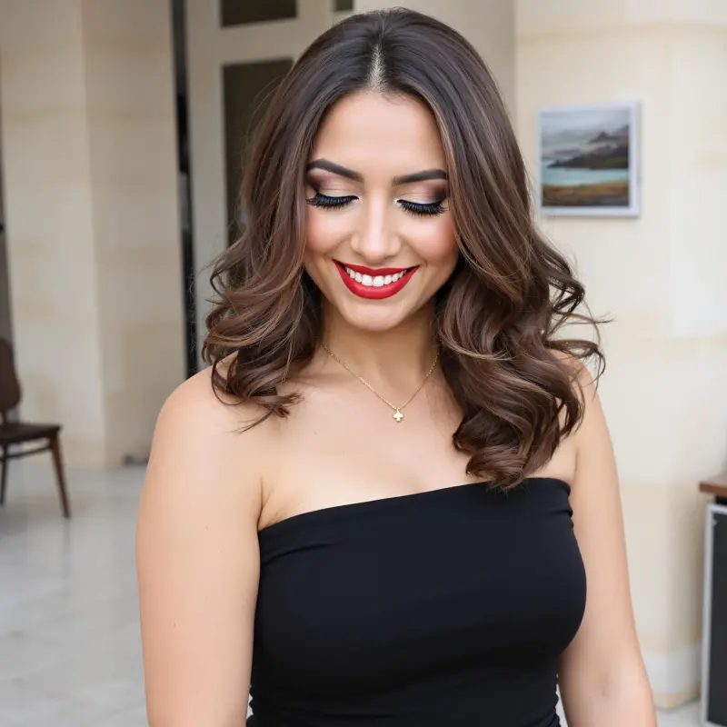 Captivating Vintage Glam Waves Await - old money brown hair
