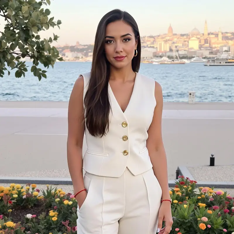 Elegance on the Waterfront: A Timeless Tale - old money brown hair