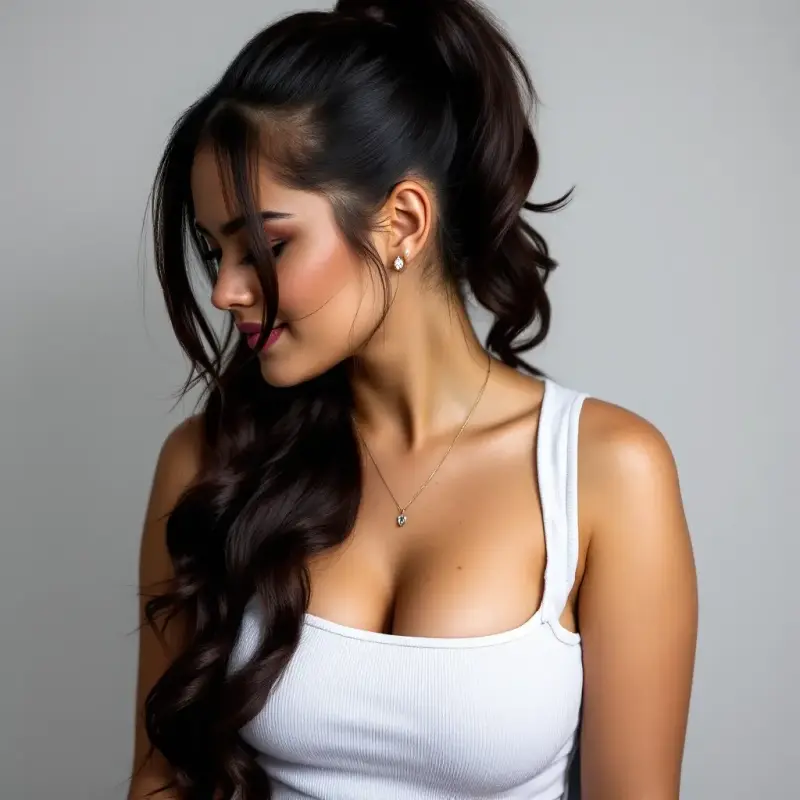 Effortless Glam: The Sophisticated Ponytail - old money hair brunette