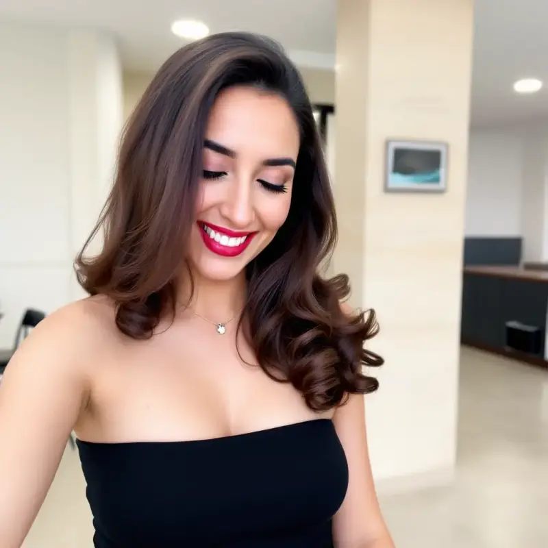 Captivating Charm in Every Curl - old money hair brunette
