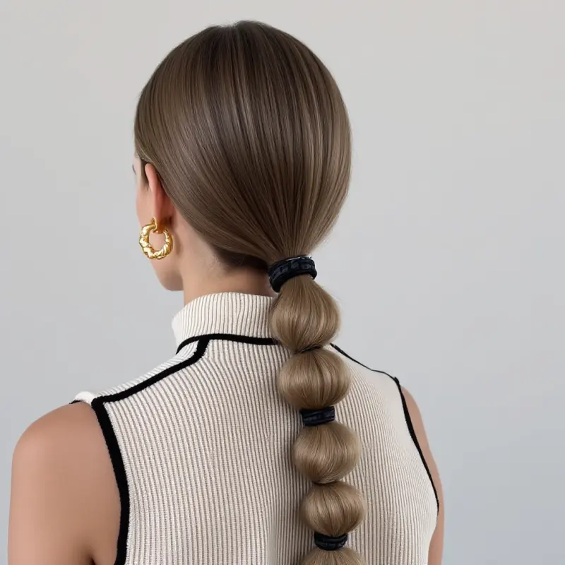Timeless Glam: The Bubble Ponytail Edition - old money hair women
