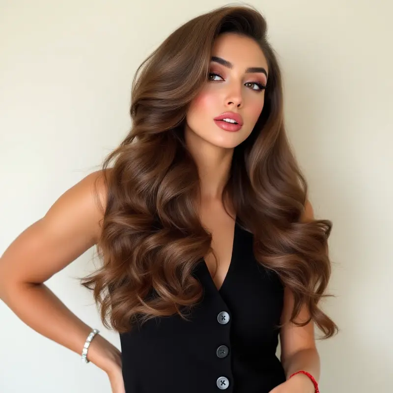 Unforgettable Allure: The Luxe Waves - old money hair women