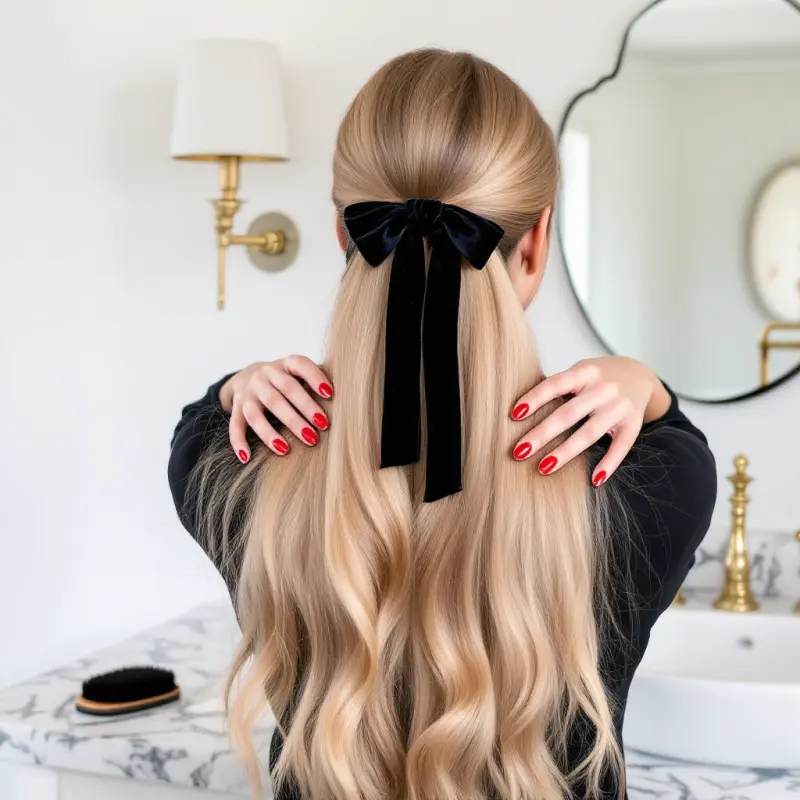 Unleash Timeless Glam with a Velvet Touch - old money hair women
