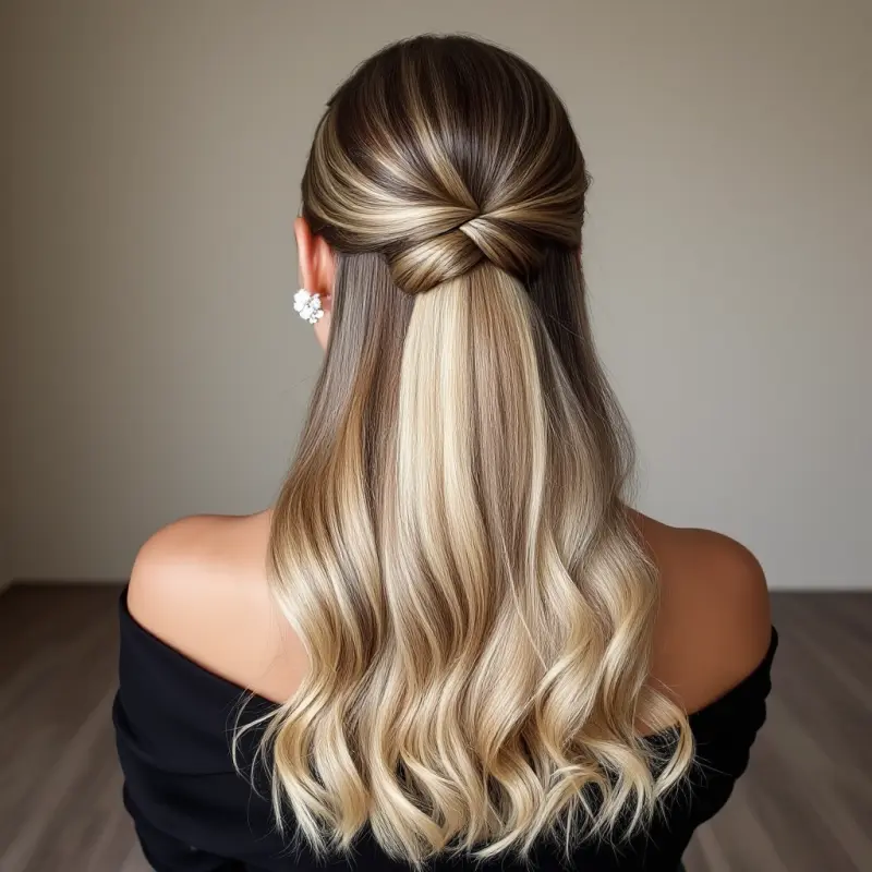 Whisper of Elegance: The Twisted Half-Updo - old money style hair