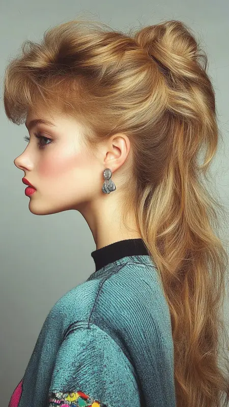 Glitzy Glamour: The Ultimate 80s Prom Queen Hairdo - 80s Prom Hair