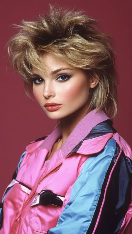 Radiant Retro Revival: The Feathered Blonde Mullet - 80s Prom Hair