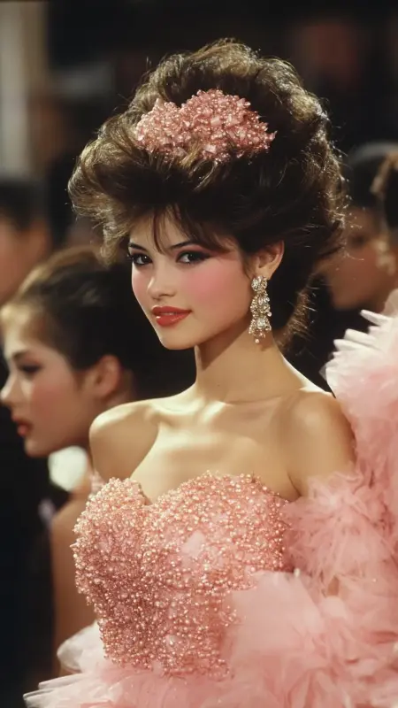 Epic 80s Prom Night Coiffure with Dreamy Hairpiece - 80s Prom Hair