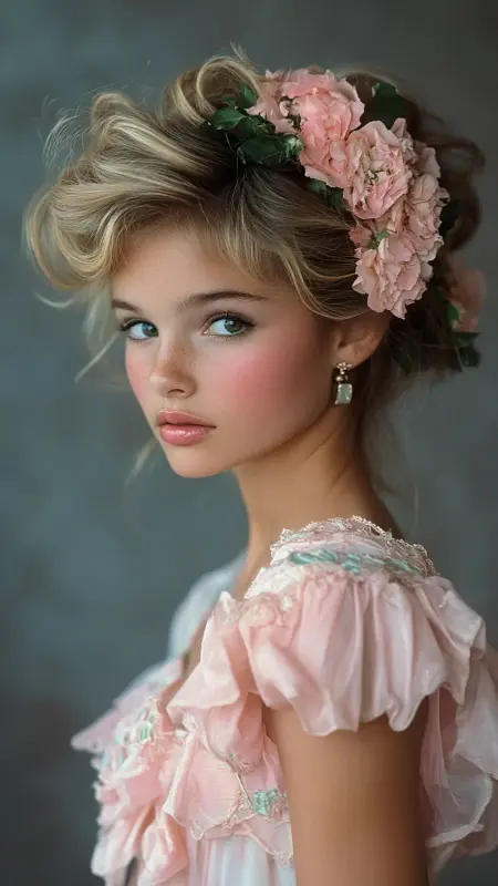 Ravishing Retro-Bloom Blonde Updo - 80s Prom Hair