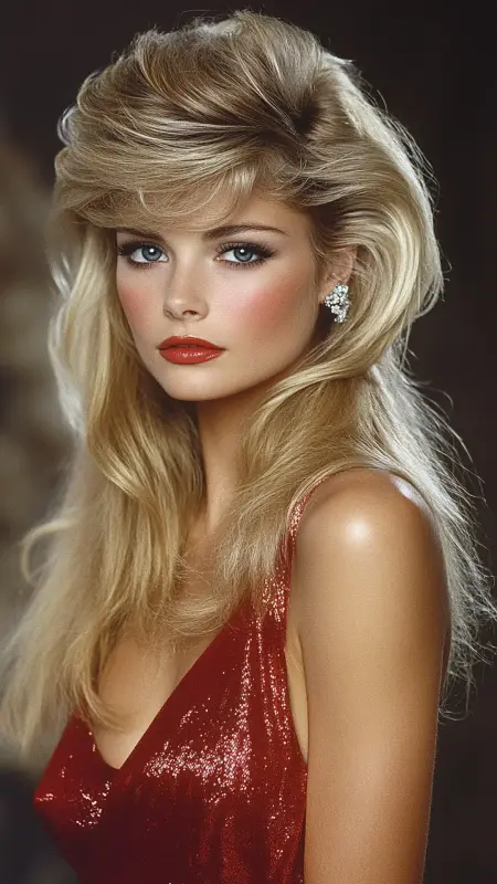 Blonde Waves of 80s Glam: A Prom Night Dream - 80s Prom Hair