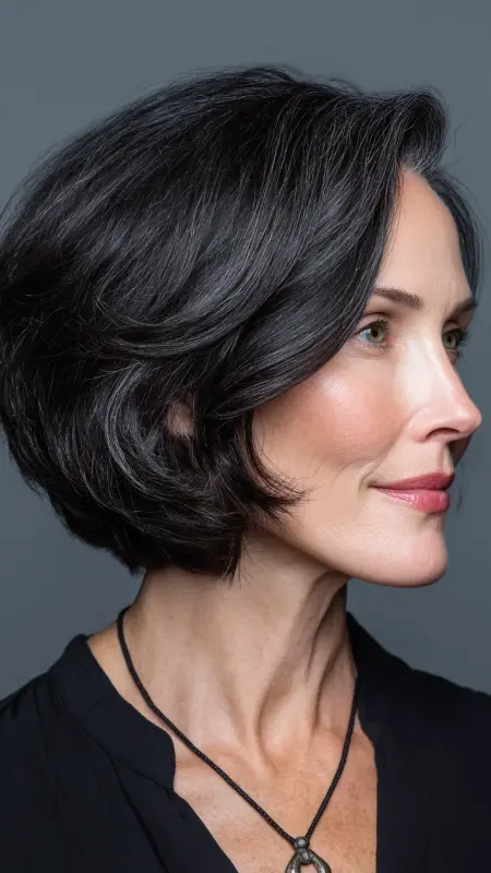 A-Line Bob with Deep Side Part - bob haircuts for women over 60 with fine hair