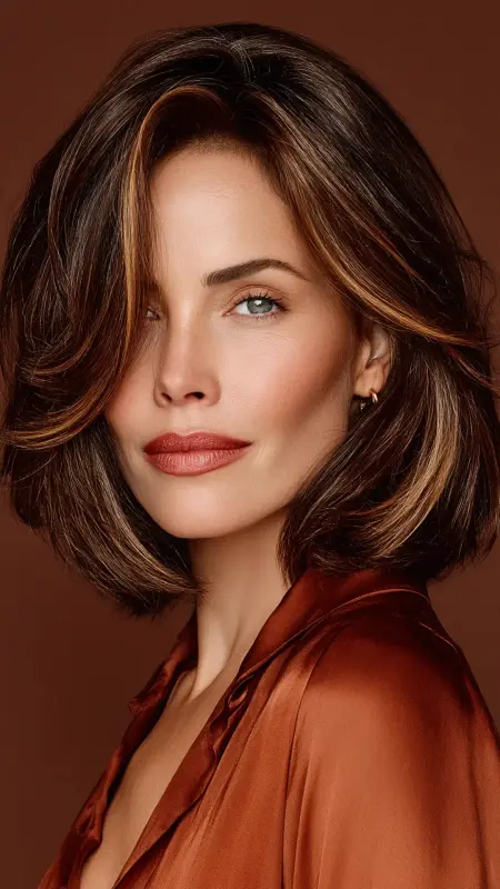 A-Line Bob with Face-Framing Highlights - Medium Length Bob Haircuts For Women Over 50