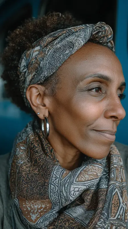 Afro Puff with Defined Edges - Hairstyles For Black Women Over 50