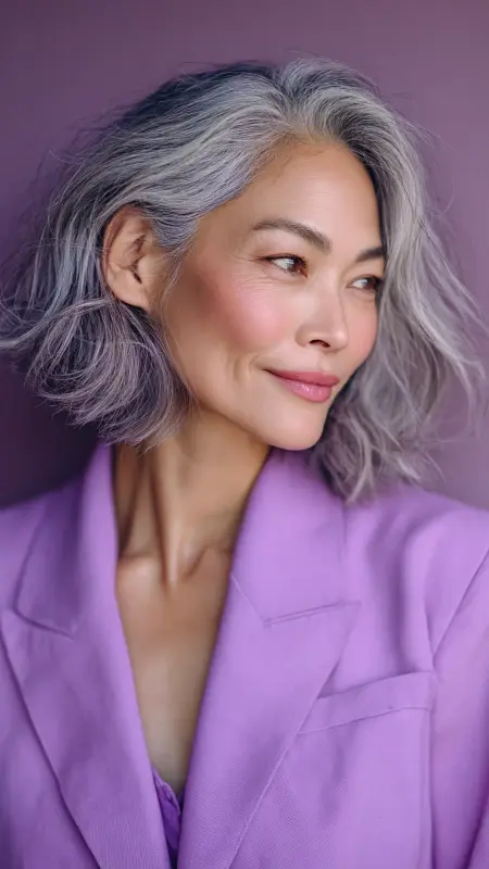 Angled Lob - Hairstyles for over 70 year old women