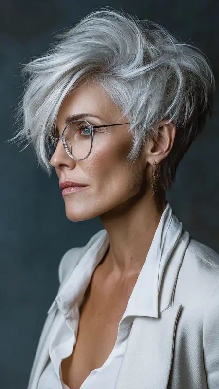 Angled Pixie Cut - pixie haircuts for women over 60