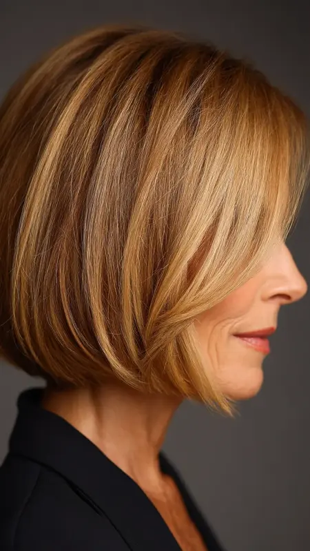 Angled Shoulder-Length Bob - Medium length haircuts for women over 50