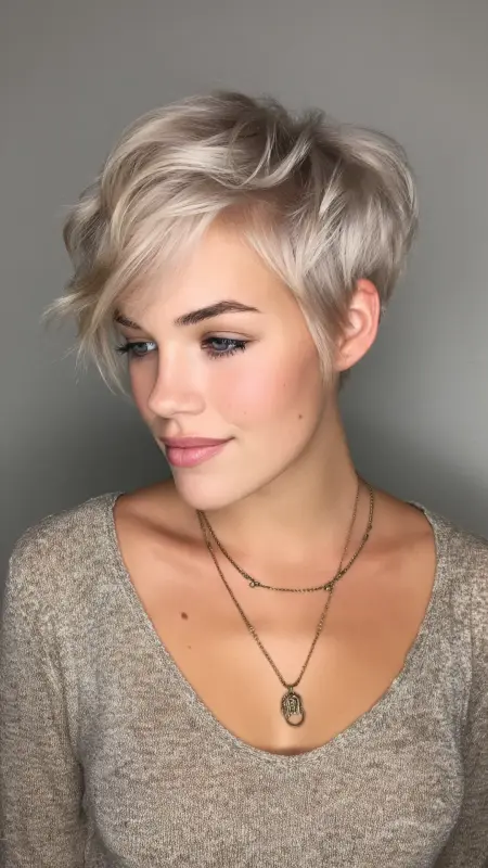 Ash Blonde Pixie Cut - Low maintenance hair color