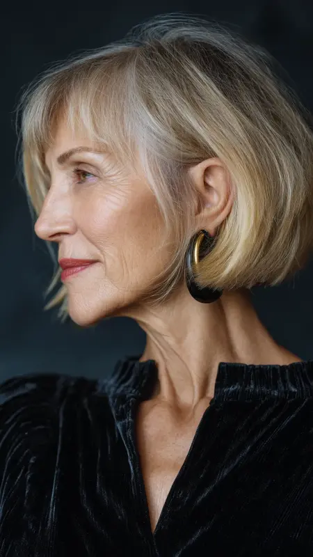 Asymmetrical Bob - Hairstyles for over 70 year old women