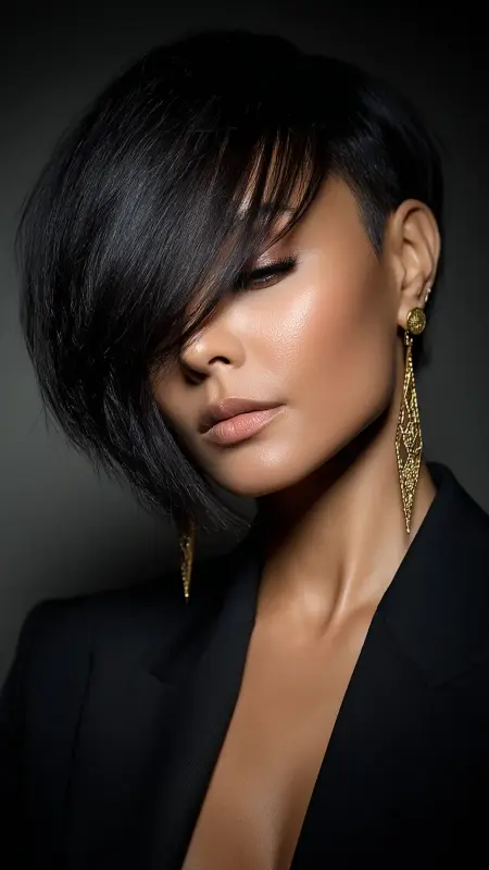 Asymmetrical Bob - Short Haircuts For Black Women Over 50