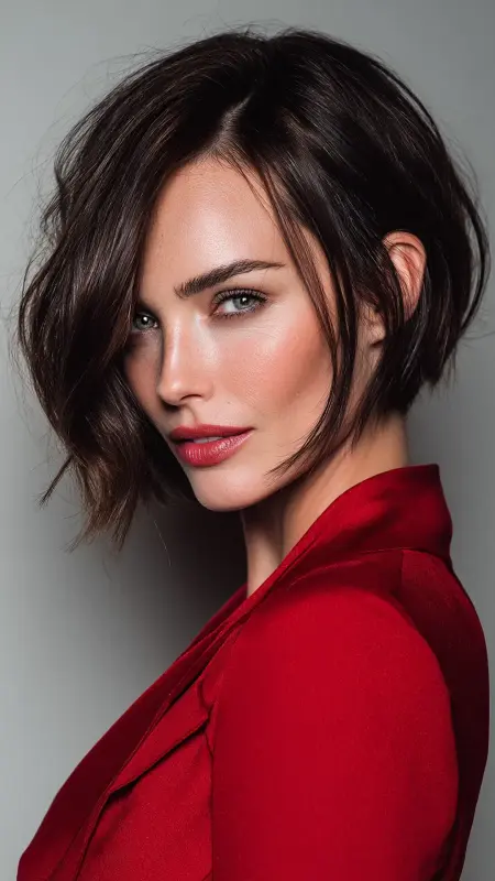 Asymmetrical Bob with Bold Part - bob hair styles for women over 50