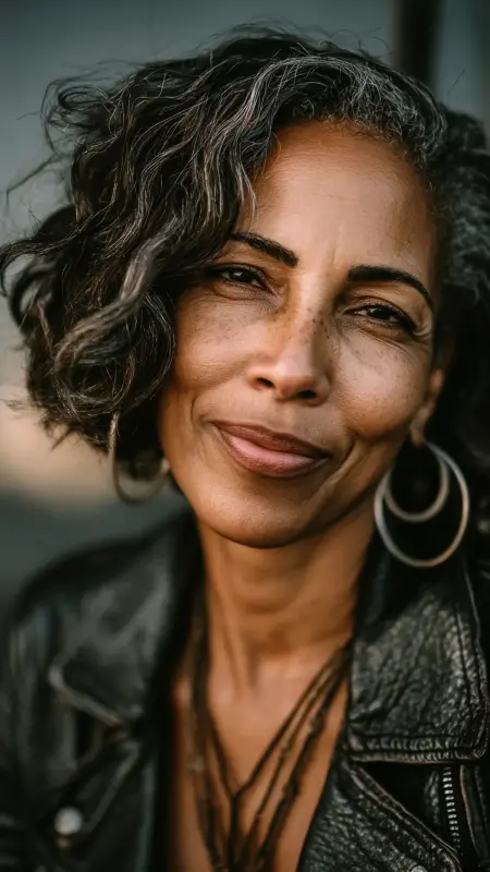 Asymmetrical Bob with Waves - Hairstyles For Black Women Over 50