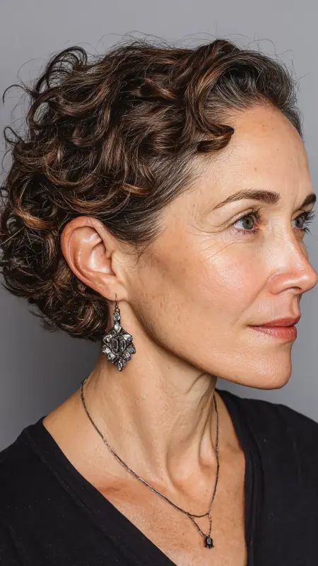 Asymmetrical Curly Cut - Hairstyles For Women Over 60 With Curly Hair