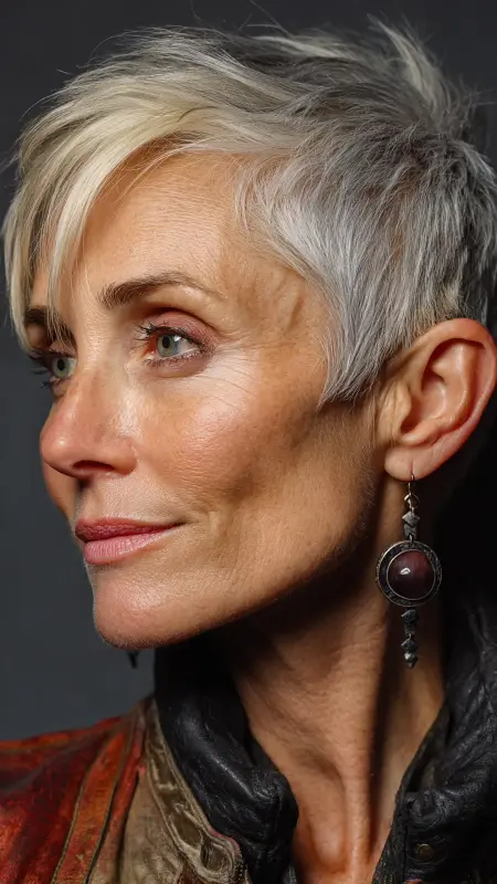 Asymmetrical Pixie - Short pixie hairstyles for older women