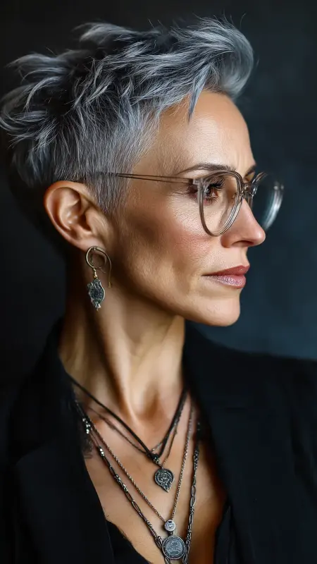 Asymmetrical Pixie - pixie haircuts for women over 60