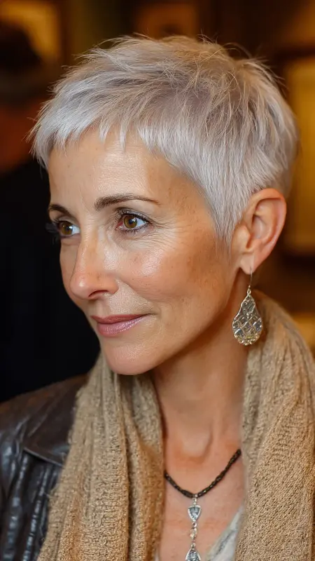 Asymmetrical Short Cut - Hairstyles for women over 70 with fine hair