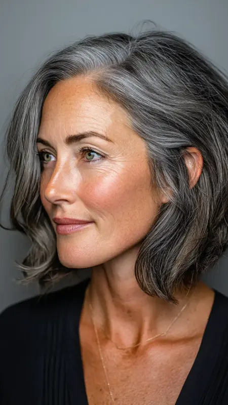 Asymmetrical Shoulder-Length Cut - Shoulder Length Haircuts For Women Over 60