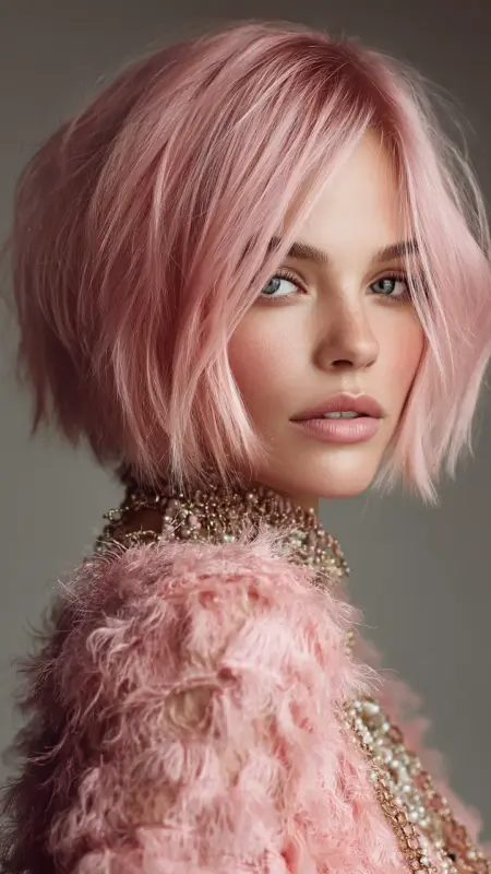 Blush Rose Bob - Hair color ideas for women in 30s