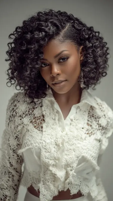 Bob-Length Water Wave Crochet -  short crochet hairstyles 