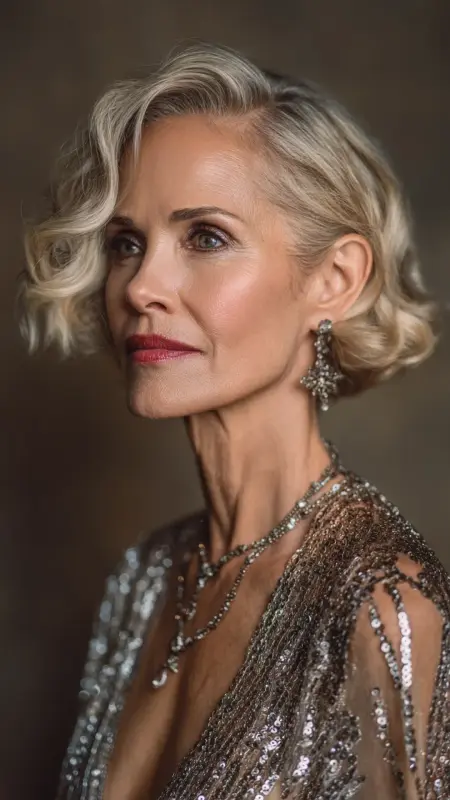 Bob with Finger Waves - Medium Length Bob Haircuts For Women Over 50