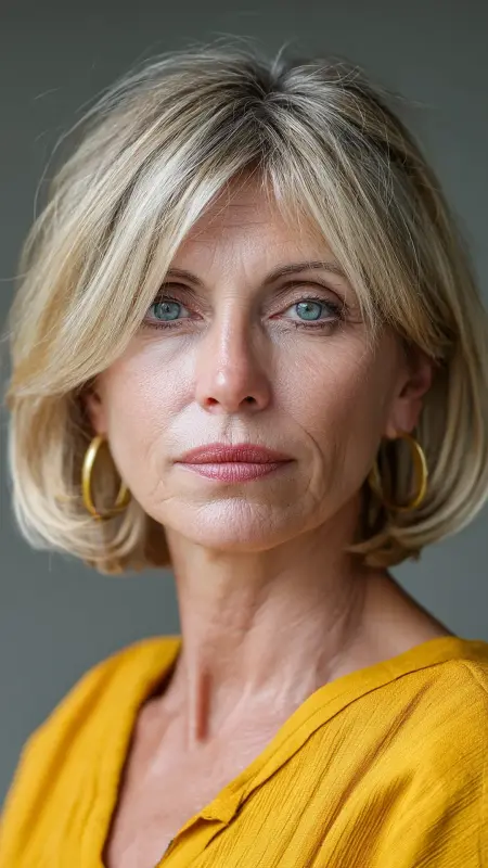 Bob with Flipped Ends - Medium Length Bob Haircuts For Women Over 50