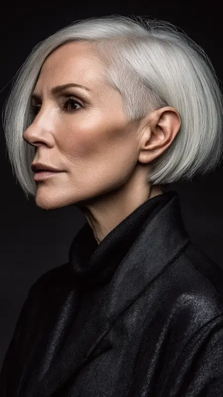Bob with Hidden Undercut - bob haircuts for women over 60 with fine hair