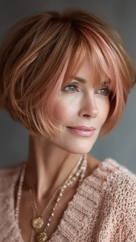 Bob with Peekaboo Highlights - bob haircuts for women over 60 with fine hair