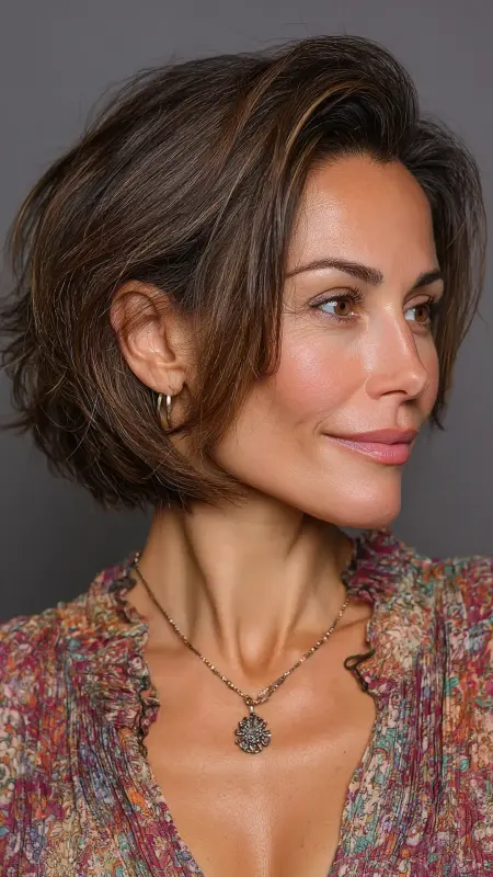 Bob with Soft Undercut and Hidden Volume - Medium Length Bob Haircuts For Women Over 50