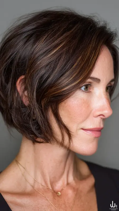 Bob with Soft Underlayer Highlights - Haircuts For Women Over 50 With Fine Hair