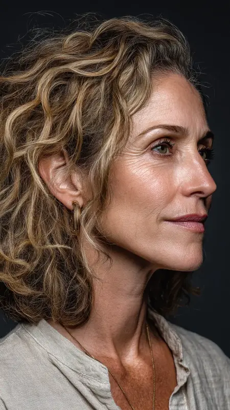 Bob with Textured Waves - Medium Length Bob Haircuts For Women Over 50