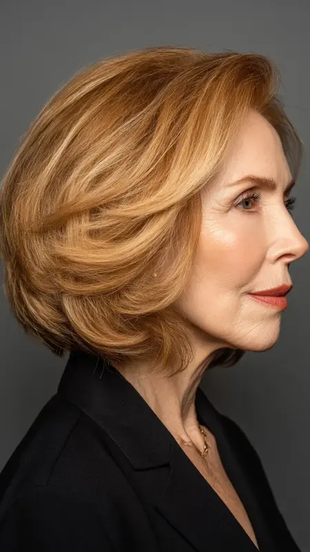 Bob with Voluminous Blowout - bob haircuts for women over 60 with fine hair