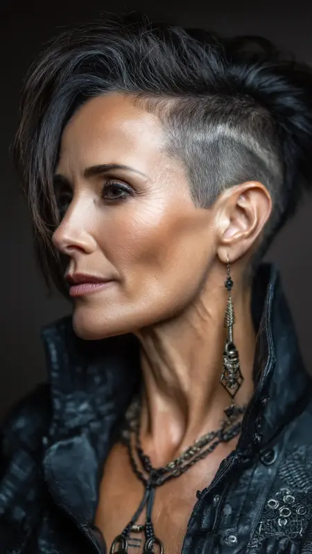 Bold Pixie with Side Undercut - Pixie hairstyles for older women over 60