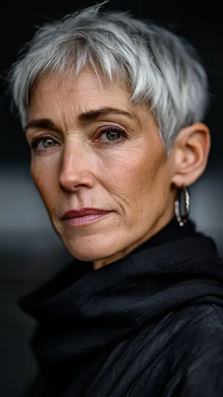 Boyish Crop Pixie - Short pixie hairstyles for older women